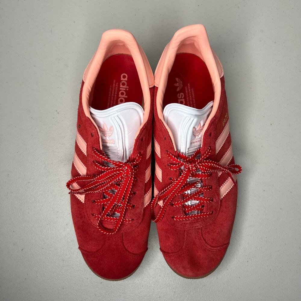 Adidas Originals Red & Pink Gazelle Sneakers Size 9 - Picture 2 of 10